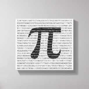 Schwarzes Number pi day mathematical symbol Leinwanddruck