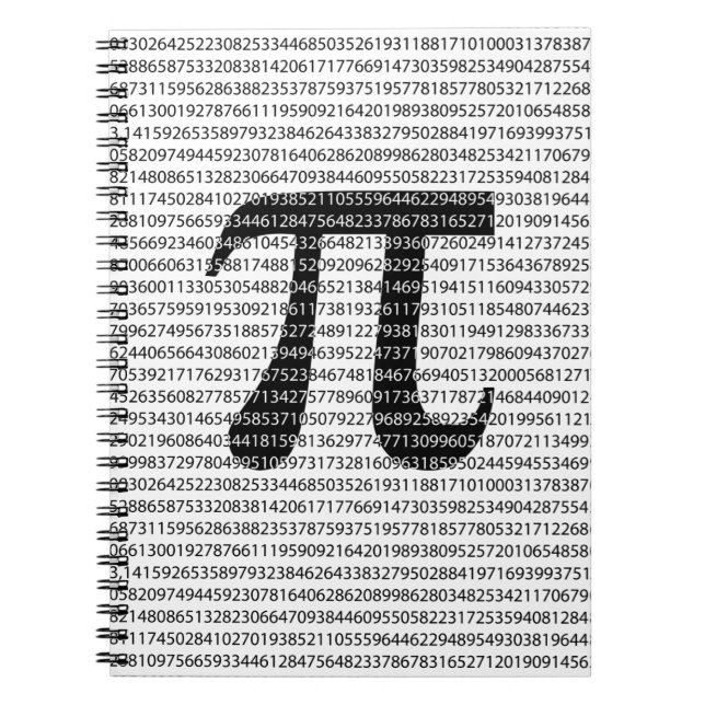 Schwarzes Number pi day mathematical symbol Notizblock (Vorderseite)