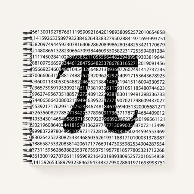 Schwarzes Number pi day mathematical symbol Notizbuch (Vorderseite)