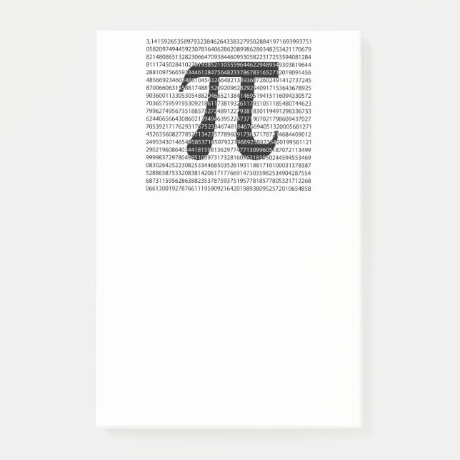 Schwarzes Number pi day mathematical symbol Post-it Klebezettel (Vorderseite)