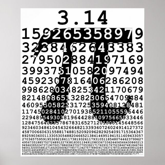 Schwarzes Number pi day mathematical symbol Poster (Vorne)