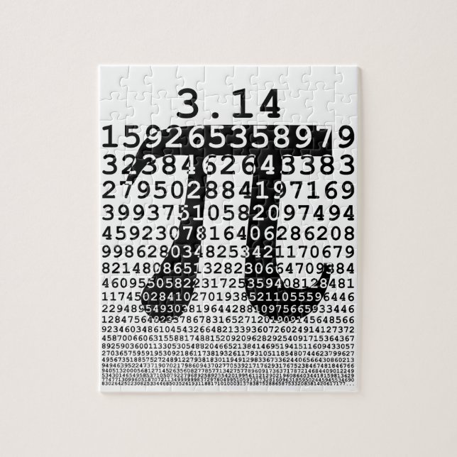Schwarzes Number pi day mathematical symbol Puzzle (Vertikal)