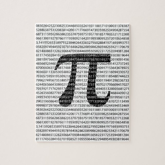 Schwarzes Number pi day mathematical symbol Puzzle (Vertikal)