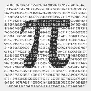 Schwarzes Number pi day mathematical symbol Quadratischer Aufkleber
