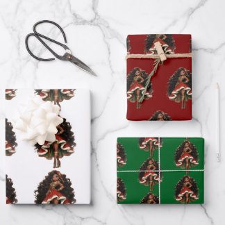 Schwarzes Nussknacker-Tänzerin-Geschenkverpackungs Geschenkpapier Set