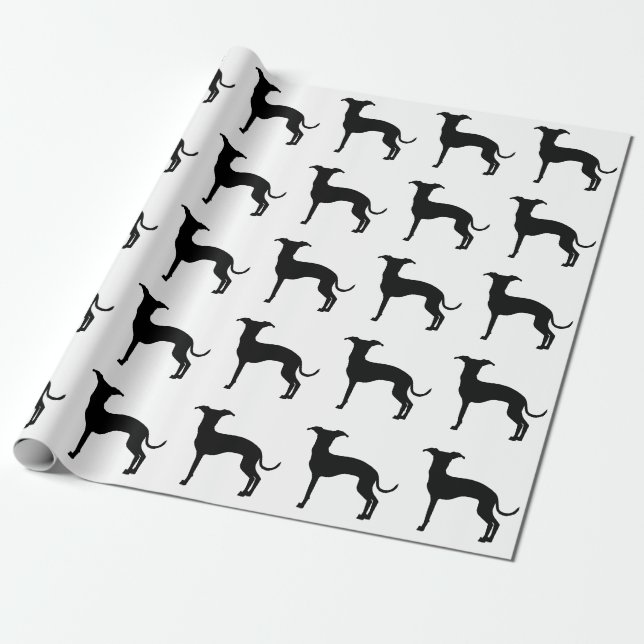 Schwarzes (oder jedes andere Farbmuster) Iggy-Hund Geschenkpapier (Ungerollt)