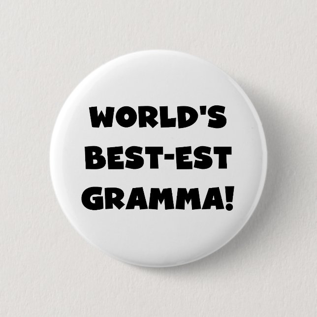 Schwarzes oder Weiß des Gut-est Gramma der Welt Button (Vorderseite)