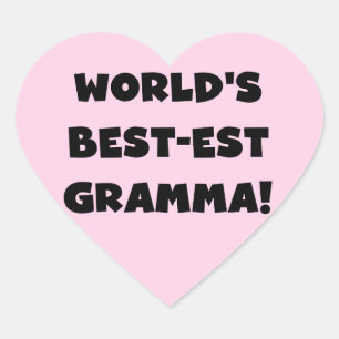 Schwarzes oder Weiß des Gut-est Gramma der Welt Herz-Aufkleber
