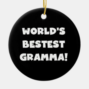 Schwarzes oder Weiß des Gut-est Gramma der Welt Keramik Ornament