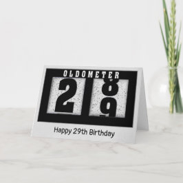 Schwarzes Odometer für den 29. Geburtstag Karte