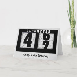 Schwarzes Odometer für den 47. Geburtstag Karte