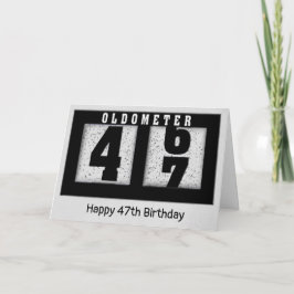 Schwarzes Odometer für den 47. Geburtstag Karte