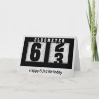Schwarzes Odometer für den 63. Geburtstag