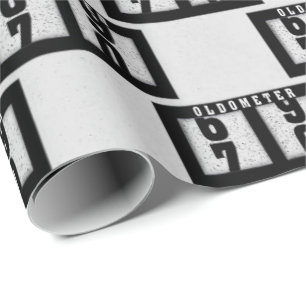 Schwarzes Odometer zum 70. Geburtstag Geschenkpapier