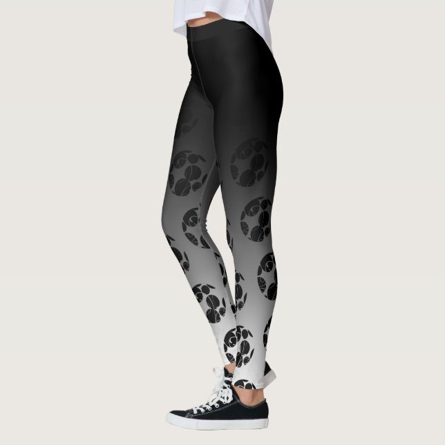 Schwarzes Ombre mit einzigartigem schwarzem u. Leggings (Links)