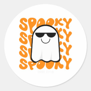Schwarzes Orange Gruseliges Halloween Runder Aufkleber