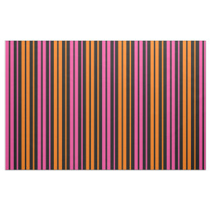 Schwarzes Orange Rosa Vertikale Streifen Design  Stoff