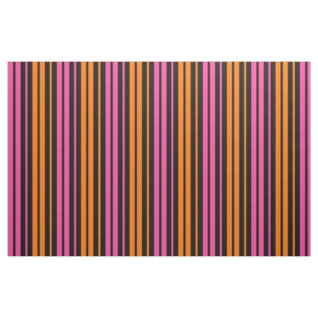 Schwarzes Orange Rosa Vertikale Streifen Design  Stoff (Fat Quarter (45,7 x 55,9 cm))