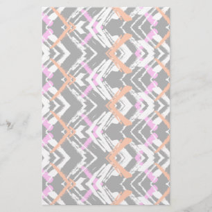 Schwarzes, orangefarbenes und rosa Blatt-Muster Briefpapier