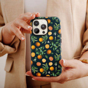 Schwarzes Orangenfrucht iPhone 14 Case-Mate Hülle