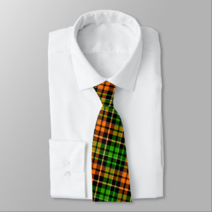 Schwarzes oranges grünes Karo-Tartan-Design Krawatte
