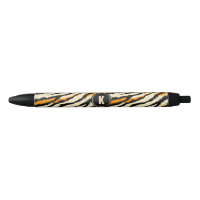 Schwarzes Oranges Tiger-Streifen-Muster-Monogramm
