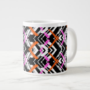 Schwarzes, oranges und rosa handgezeichnetes Pfeil Jumbo-Tasse