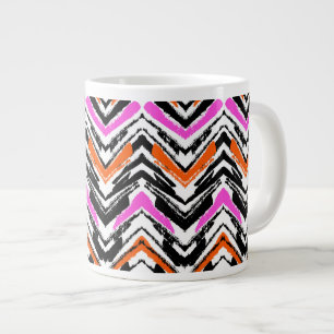 Schwarzes, oranges und rosa von Hand gezeichnetes  Jumbo-Tasse