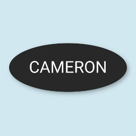 Schwarzes Oval Name Tag Abzeichen Button oder Magn