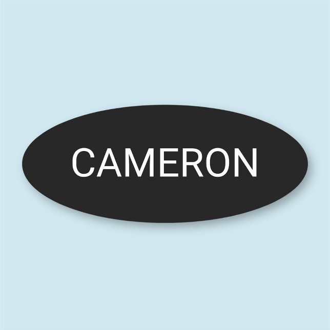 Schwarzes Oval Name Tag Abzeichen Button oder Magn (MISOOK Black Oval Name Tag)