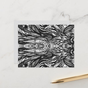 Schwarzes Owl Gesichtskörper Postkarte