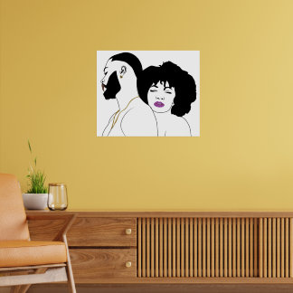 Schwarzes Paar Kunstwerke mit ästhetischer Linie ( Poster