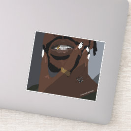 Schwarzes Paar Kunstwerke (Schwarze Liebe) Aufkleber