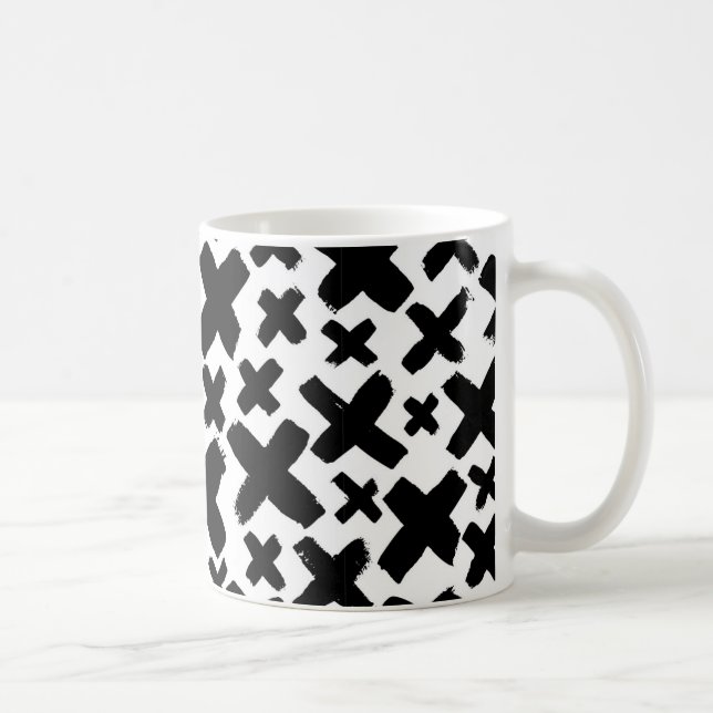 Schwarzes Paint Splash Muster Kaffeetasse (Rechts)