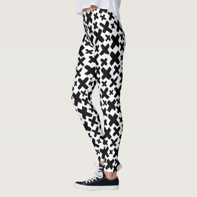 Schwarzes Paint Splash Muster Leggings (Links)