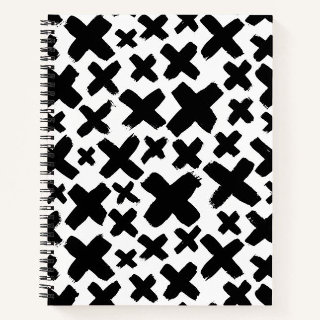 Schwarzes Paint Splash Muster Notizbuch (Vorderseite)