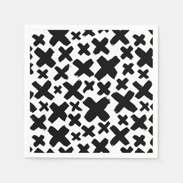 Schwarzes Paint Splash Muster Serviette (Vorderseite)