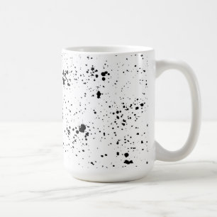 Schwarzes Paint-Spritzer-Muster Kaffeetasse