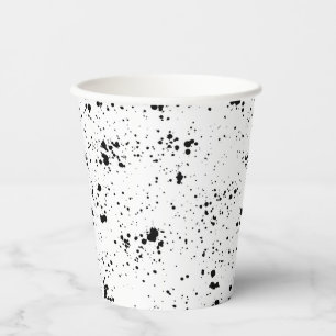 Schwarzes Paint-Spritzer-Muster Pappbecher