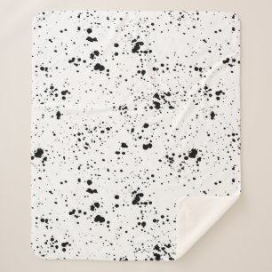 Schwarzes Paint-Spritzer-Muster Sherpadecke