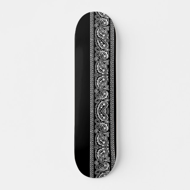 Schwarzes Paisley-Skateboard Pro Skateboard (Vorne)