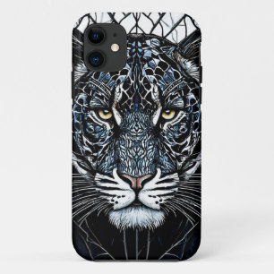 Schwarzes Panther-Farbglas Case-Mate iPhone Hülle