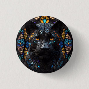 Schwarzes Panther-Portrait Button