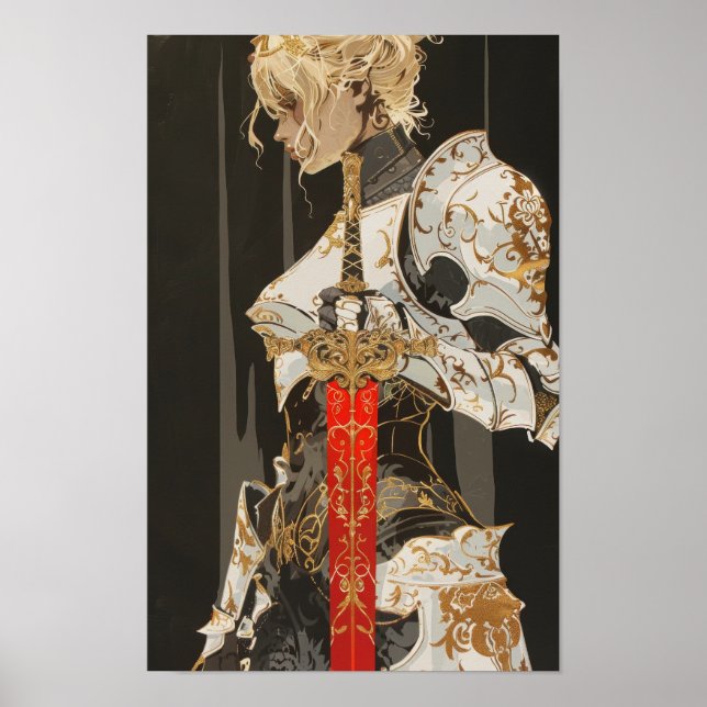 Schwarzes Papier Doppelbelichtung Weißes Rotes SW  Poster (Vorne)