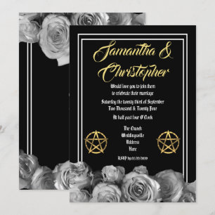 Schwarzes Pentagramm Einladung