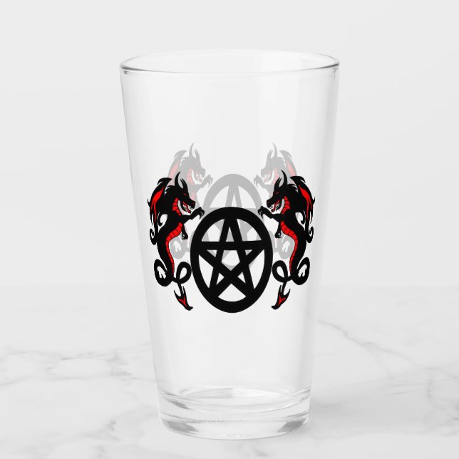 Schwarzes Pentagramm Glas (Vorderseite)