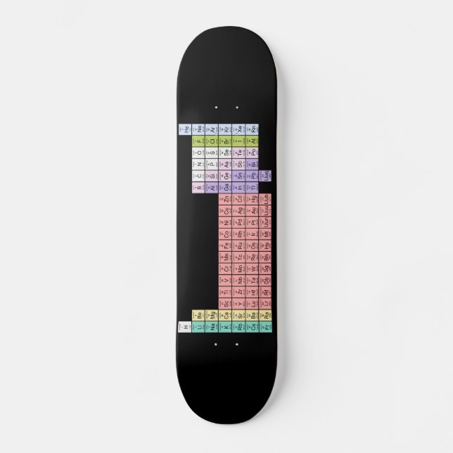 Schwarzes Periodensystem-Skateboard Skateboard (Vorderseite)