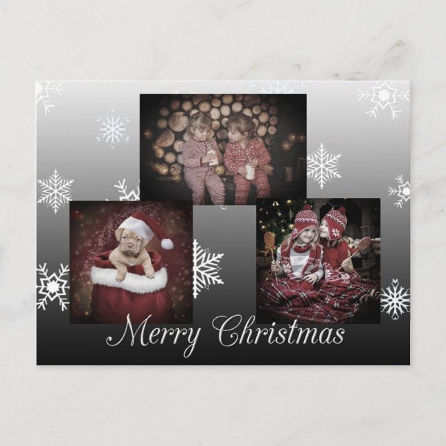 Schwarzes Personalisiertes Foto Postkarte (Vorderseite)