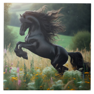 Schwarzes Pferd Fliese