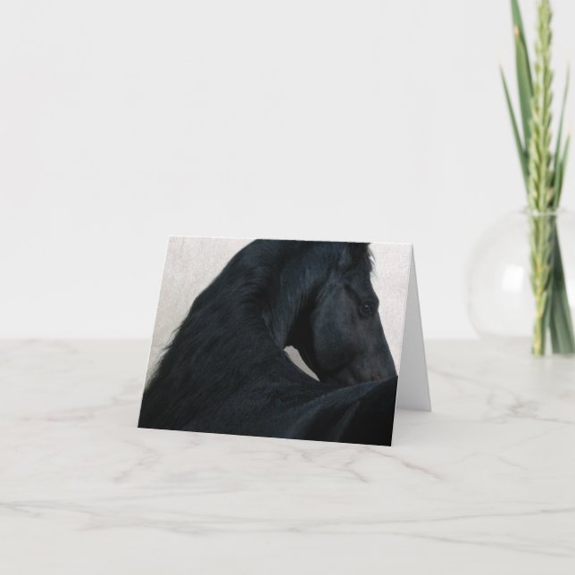 Schwarzes Pferd - friesische Anmerkungs-Karte Karte (Vorderseite)